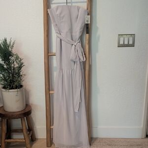 Vera Wang Strapless Light Grey Dress